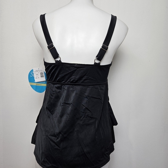 Swim Solutions Ruffle Top Slimming Swim Wear Tankini - Picture 4 of 6